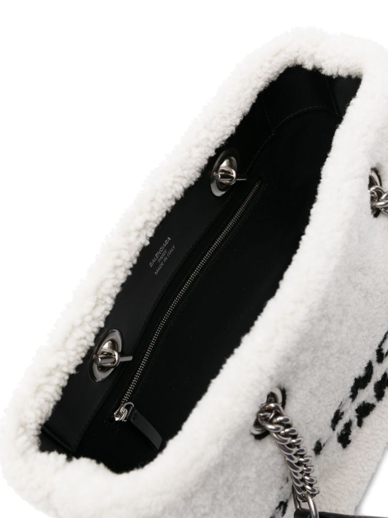 Neutral Duty Free Shearling Tote Bag