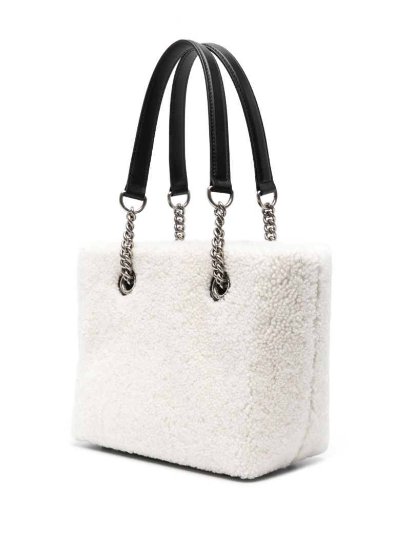 Neutral Duty Free Shearling Tote Bag