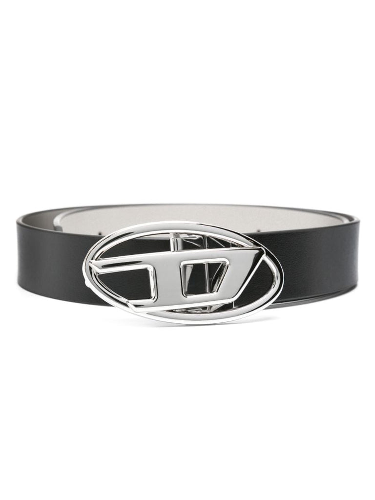 Black and Silver-tone B-1dr Reversible Belt