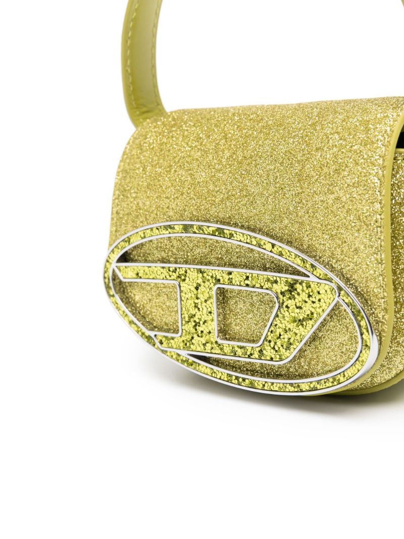 Green 1dr Xs Glitter Tote Bag