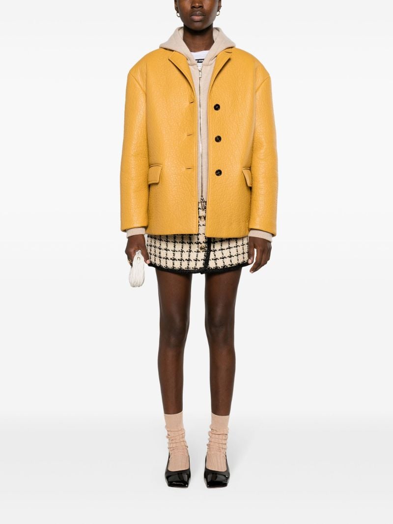 Neutral Checked Tweed Mini Skirt