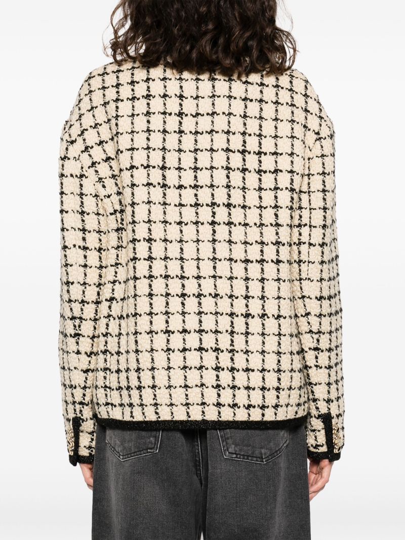 Neutral Checked Tweed Jacket