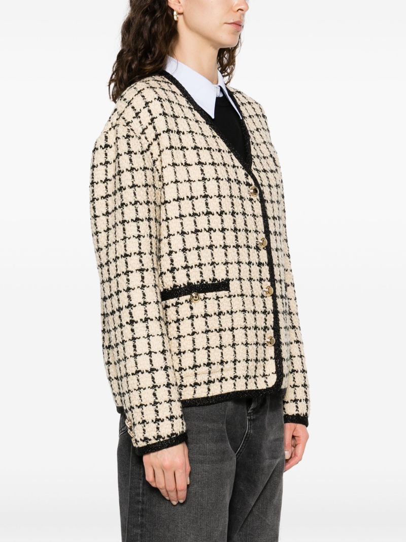 Neutral Checked Tweed Jacket