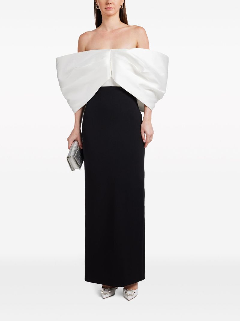 Black and White Filippa Off-shoulder Dress