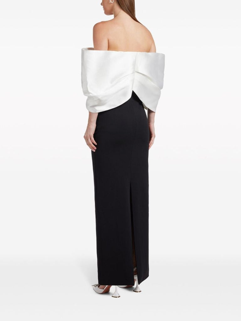 Black and White Filippa Off-shoulder Dress