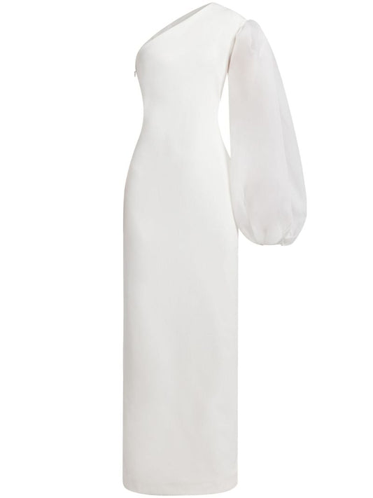 White Hudson One-shoulder Gown