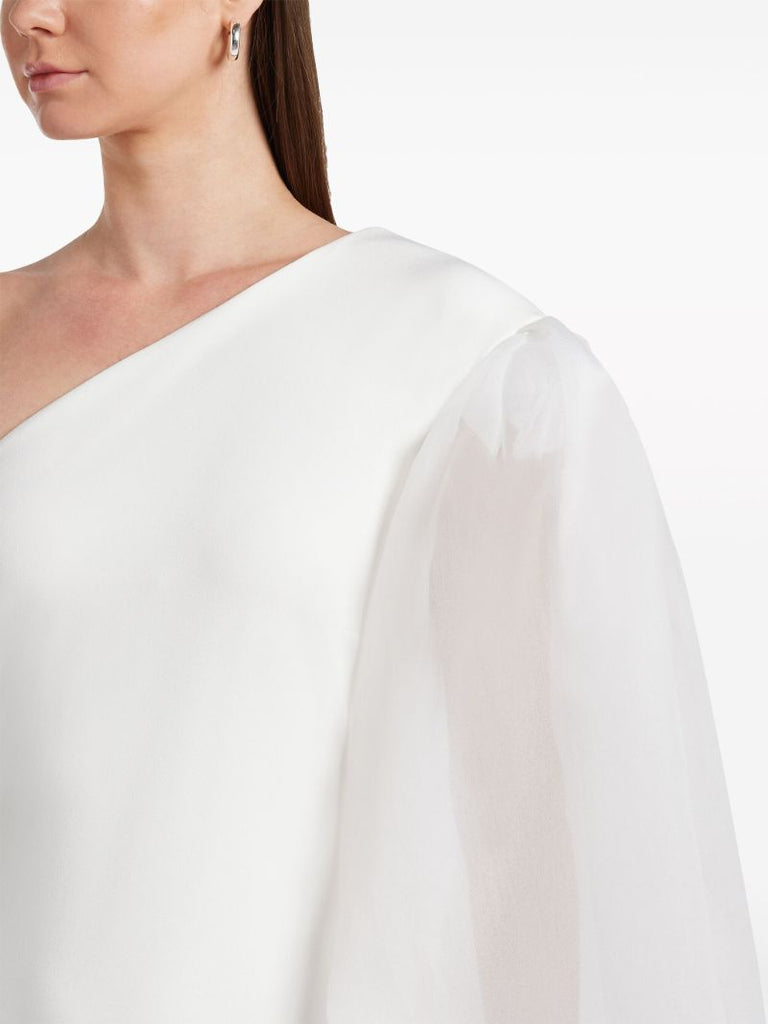 White Hudson One-shoulder Gown