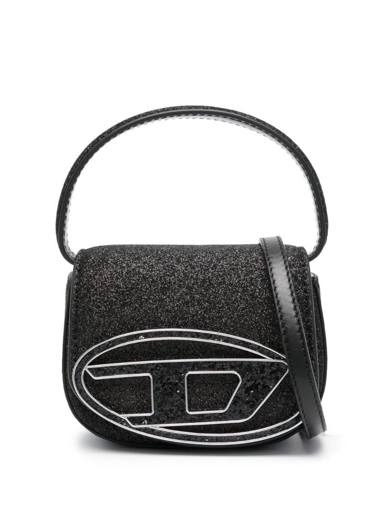 Black 1dr Glitter Detailed Mini Tote Bag