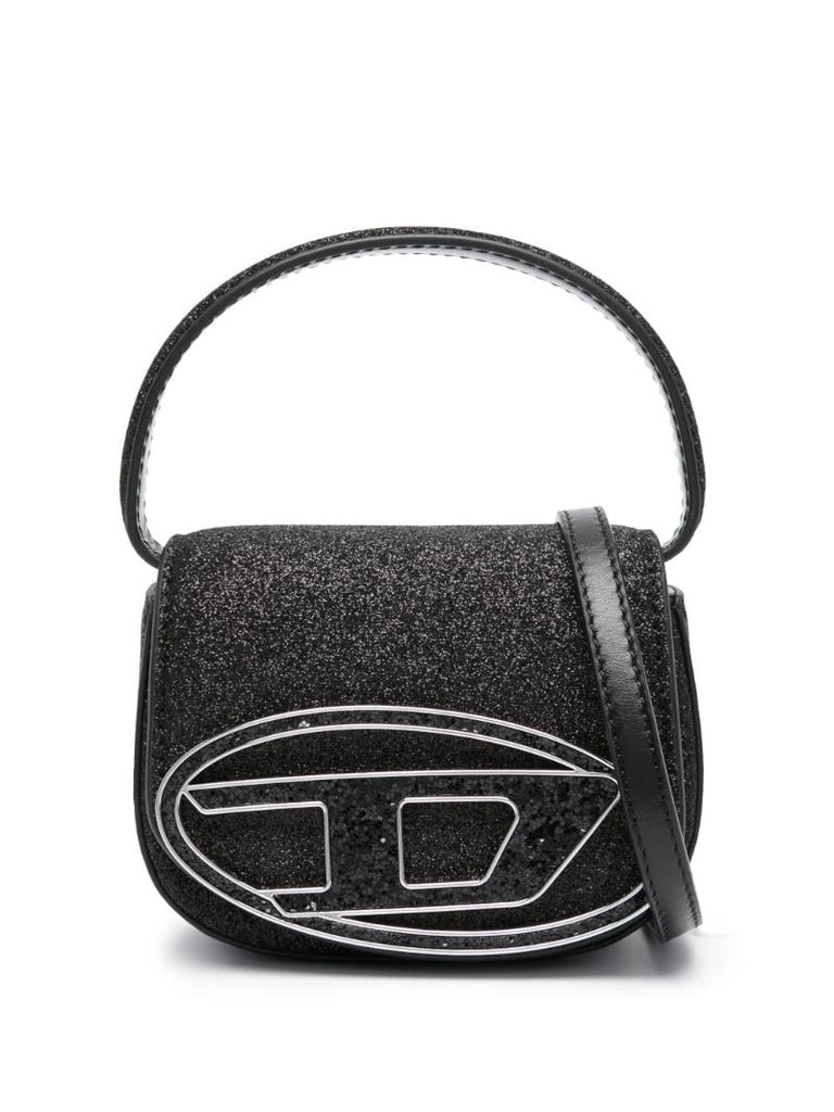 Black 1dr Glitter Detailed Mini Tote Bag