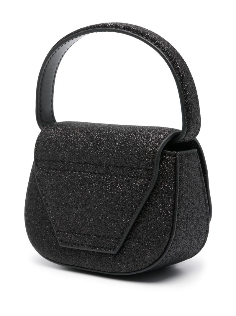Black 1dr Glitter Detailed Mini Tote Bag