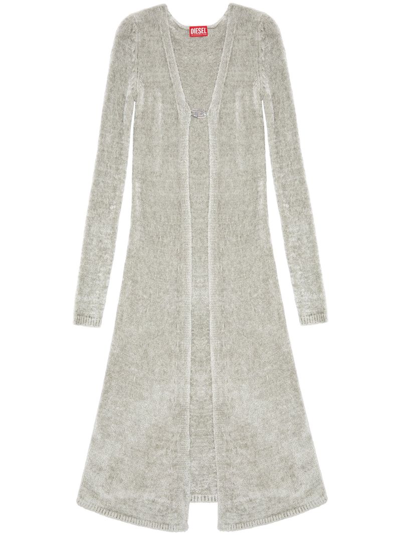 Grey M-carol Long Chenille Cardigan