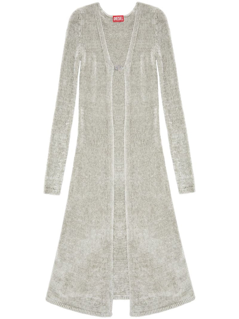 Grey M-carol Long Chenille Cardigan
