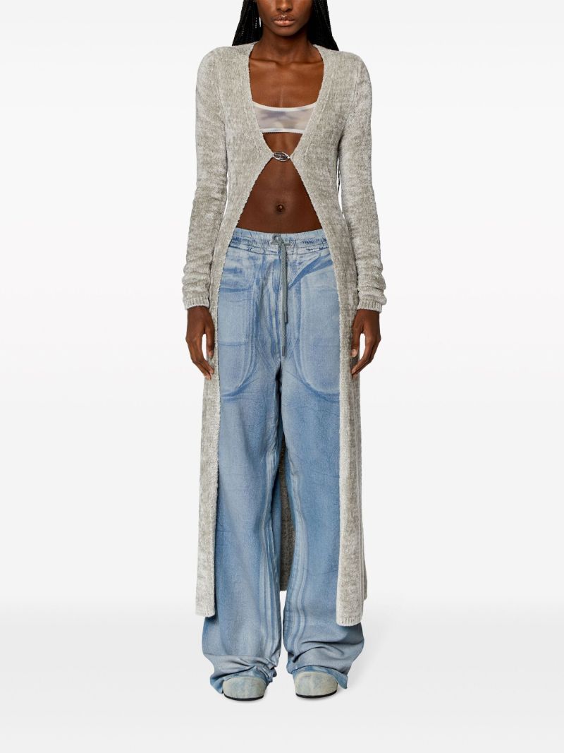 Grey M-carol Long Chenille Cardigan