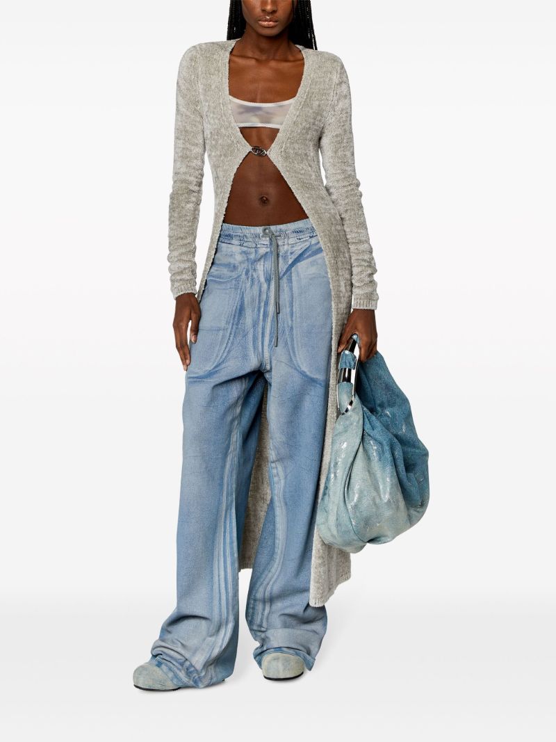 Grey M-carol Long Chenille Cardigan