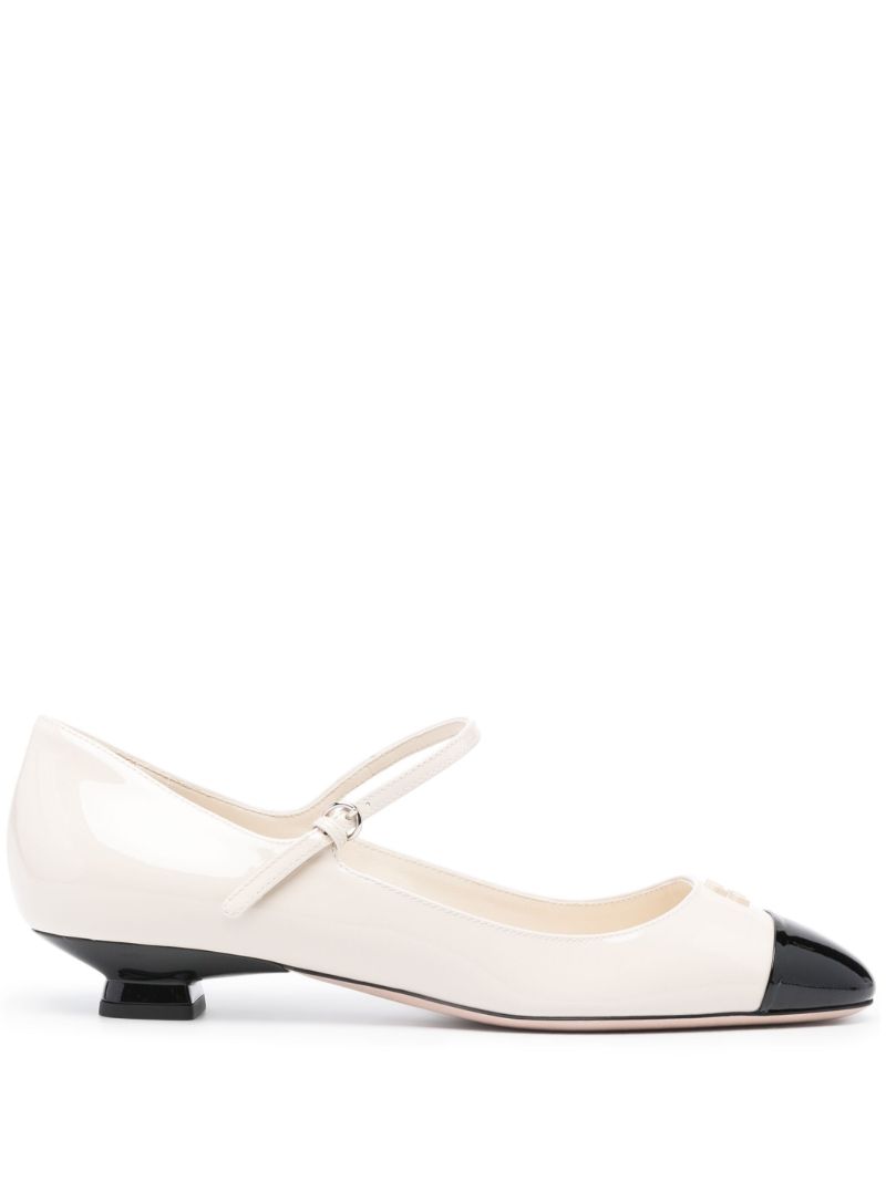 White Leather 40 Ballet Pumps