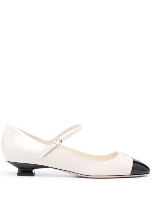 White Leather 40 Ballet Pumps