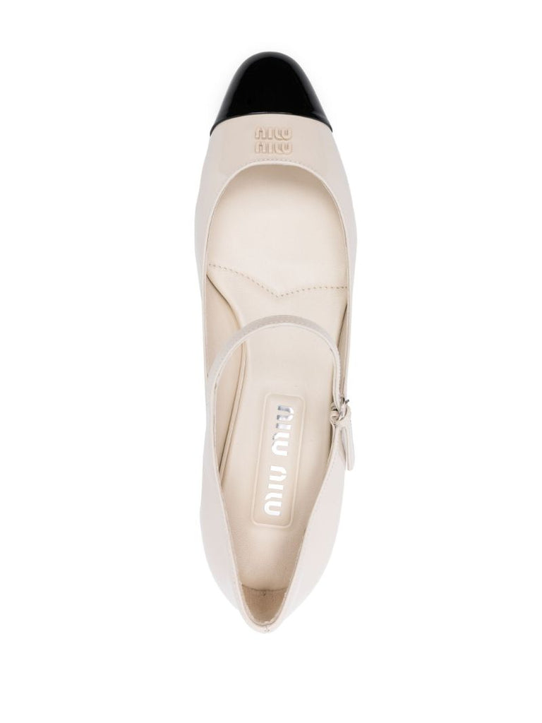 White Leather 40 Ballet Pumps