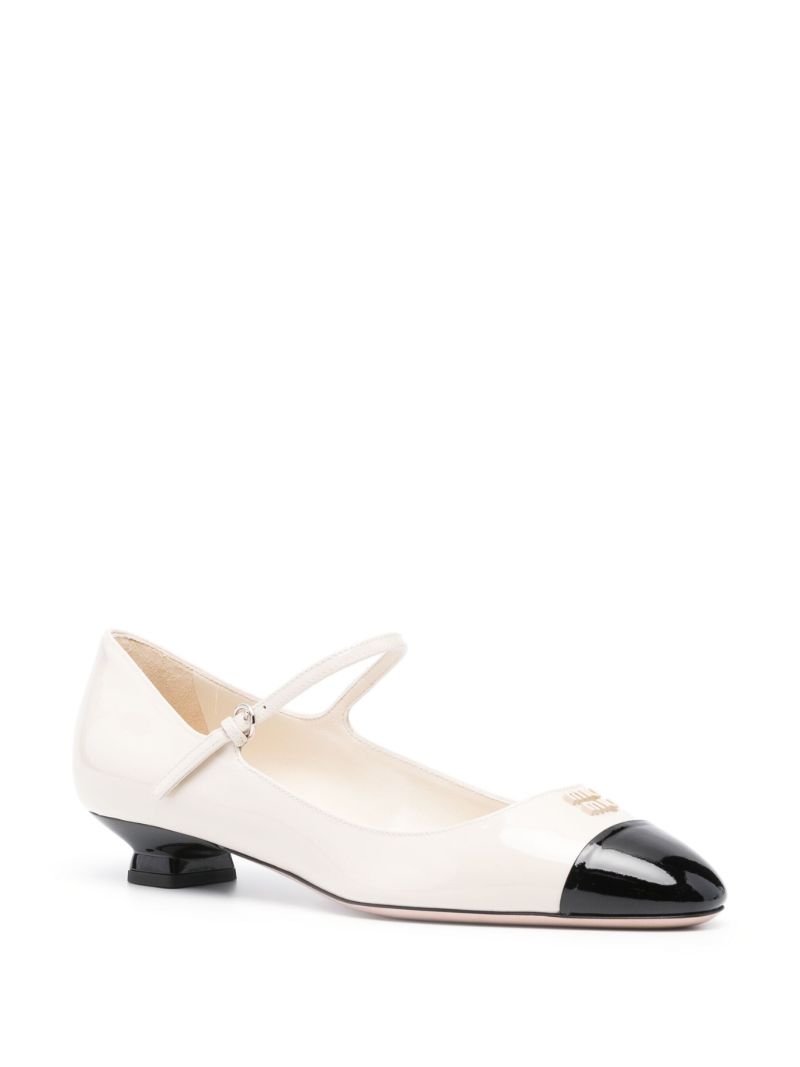 White Leather 40 Ballet Pumps