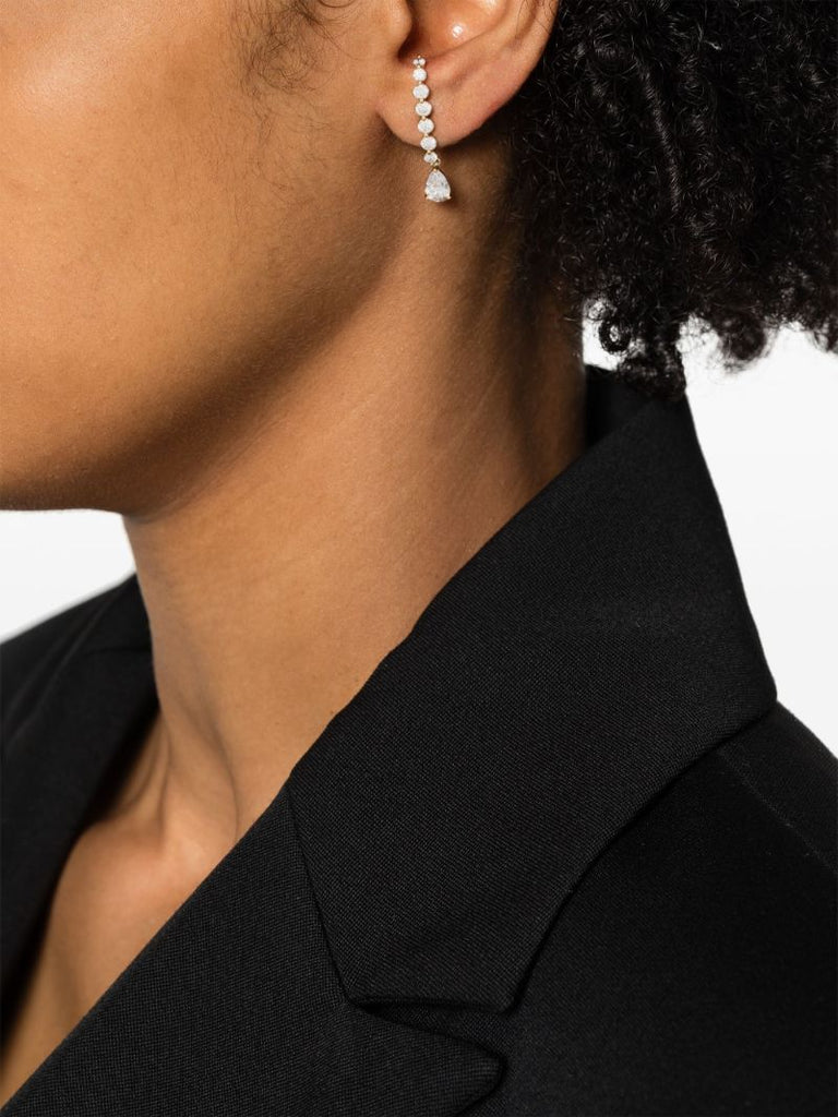 18k Yellow Gold Diamond Drop Earring