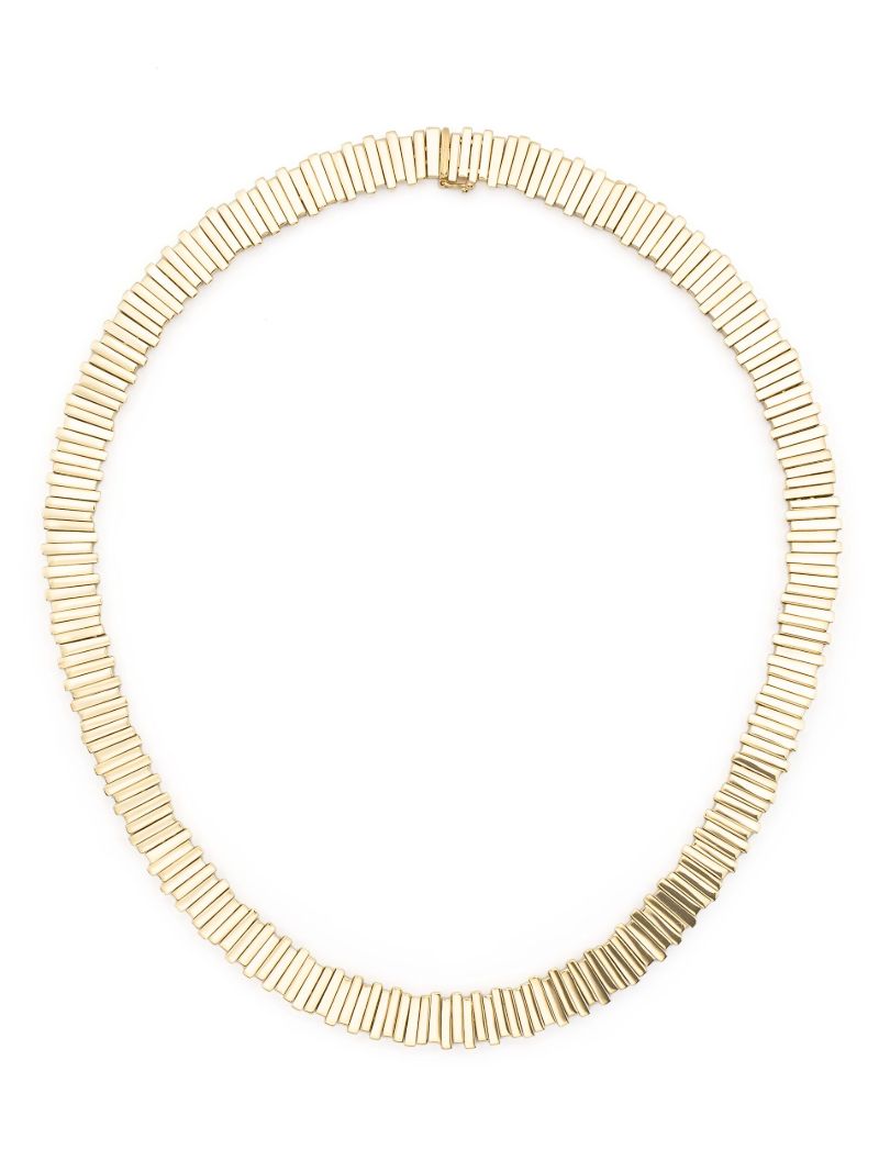 18kt Yellow Gold Jagged Baguette Necklace