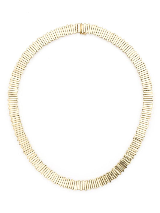 18kt Yellow Gold Jagged Baguette Necklace