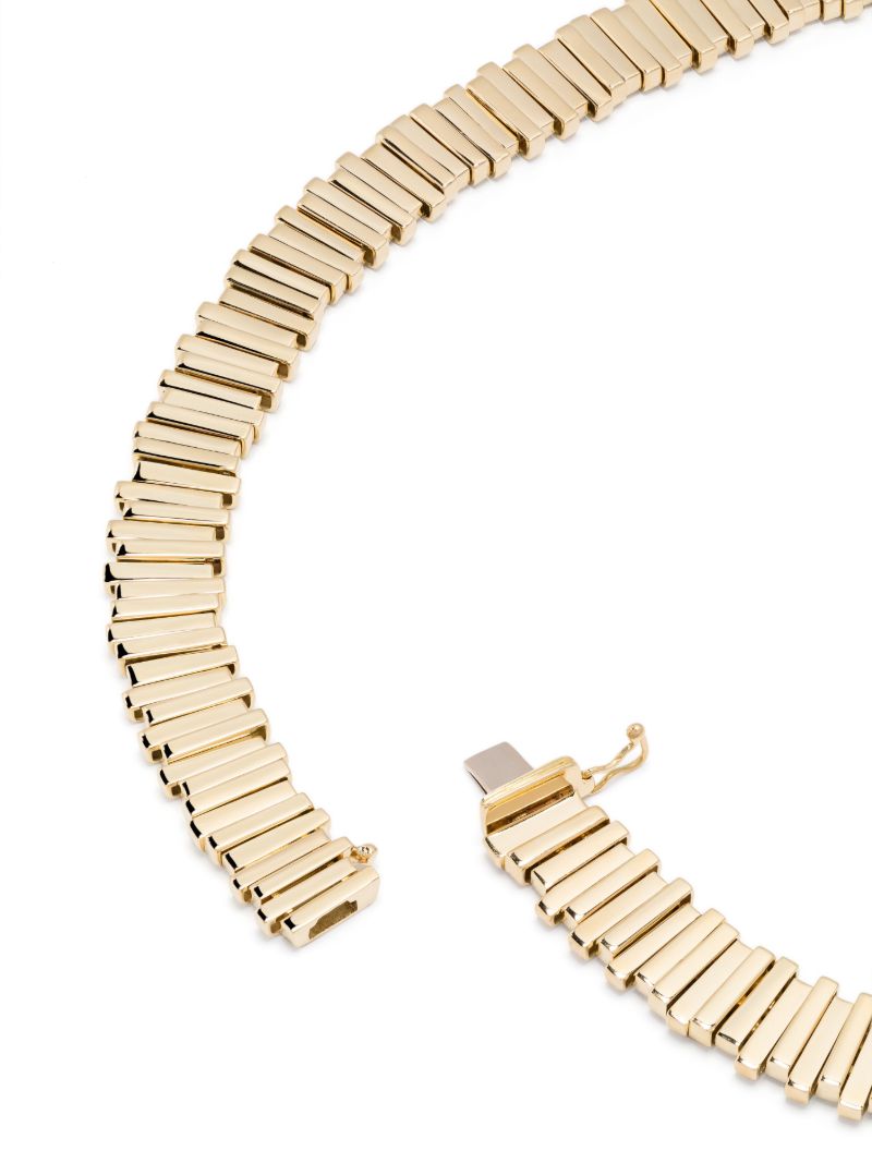 18kt Yellow Gold Jagged Baguette Necklace