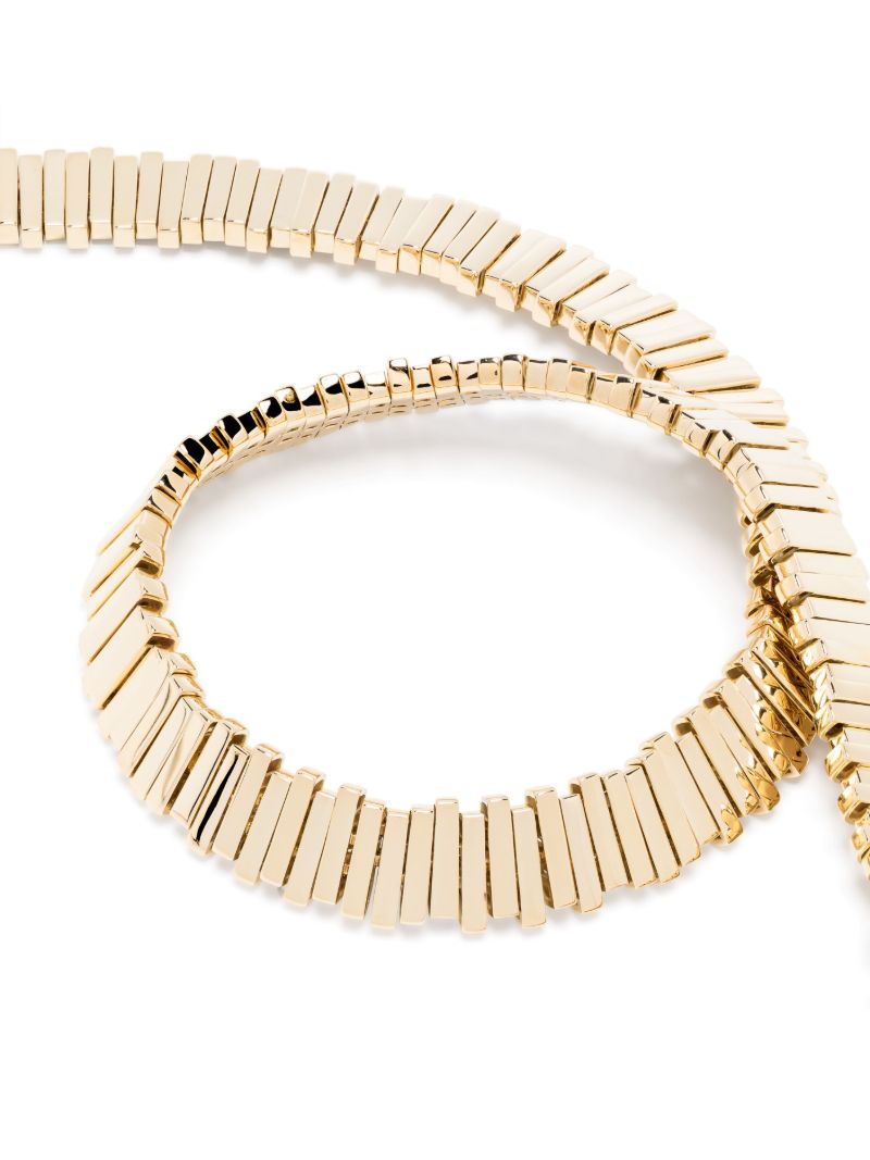 18kt Yellow Gold Jagged Baguette Necklace