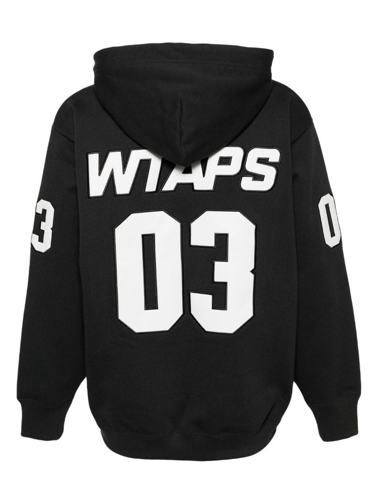 Black Cut & Sewn Cotton Hoodie