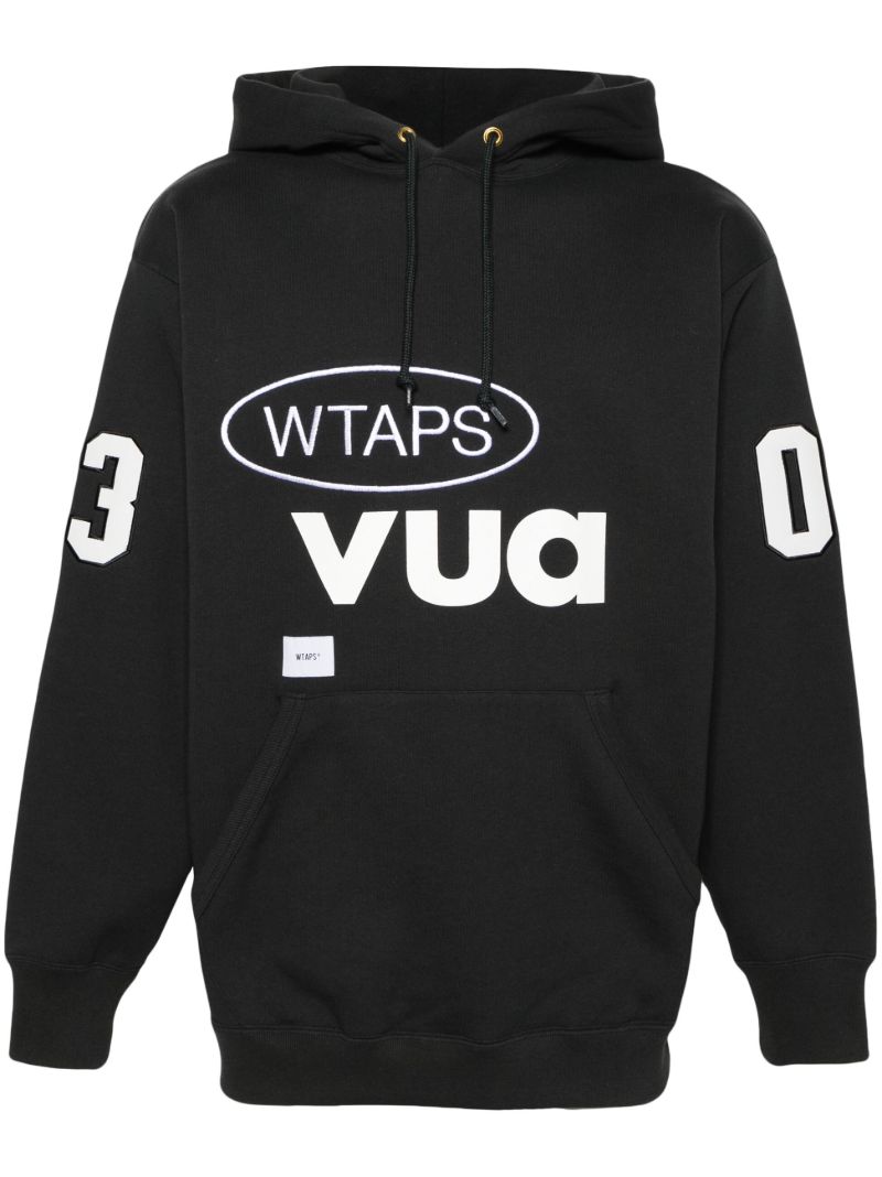 Black Cut & Sewn Cotton Hoodie