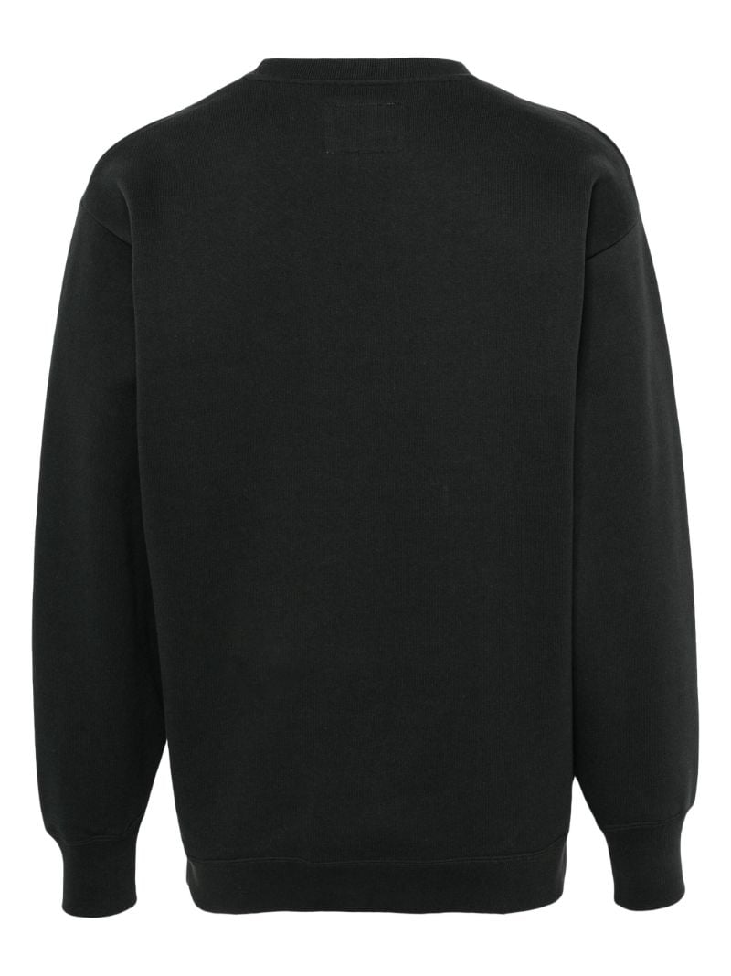 Black Seal-embroidery Cotton Sweatshirt