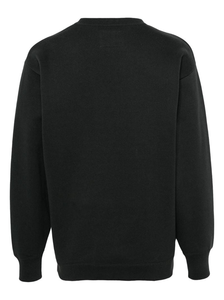 Black Seal-embroidery Cotton Sweatshirt