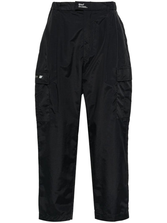 Black Tapered-leg Ripstop Trousers