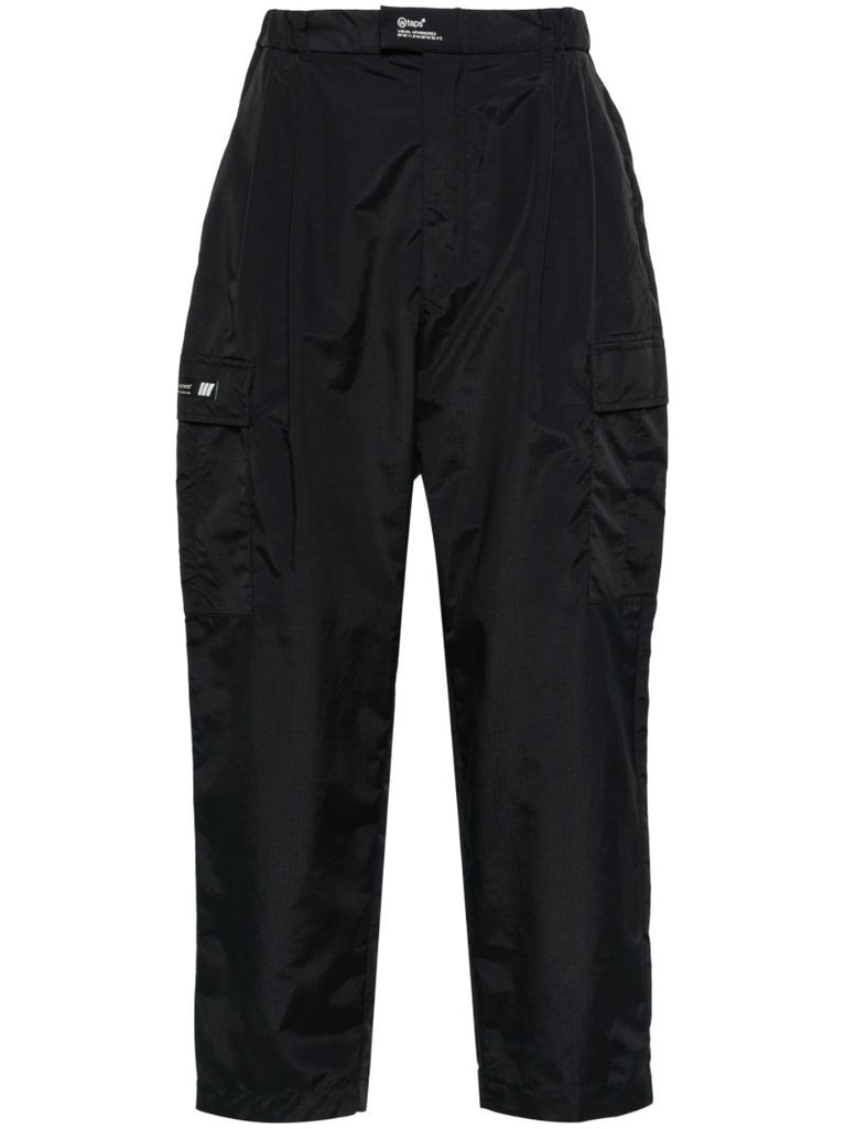 Black Tapered-leg Ripstop Trousers
