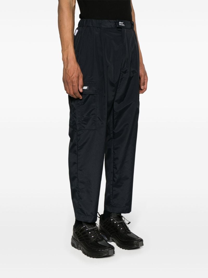 Black Tapered-leg Ripstop Trousers