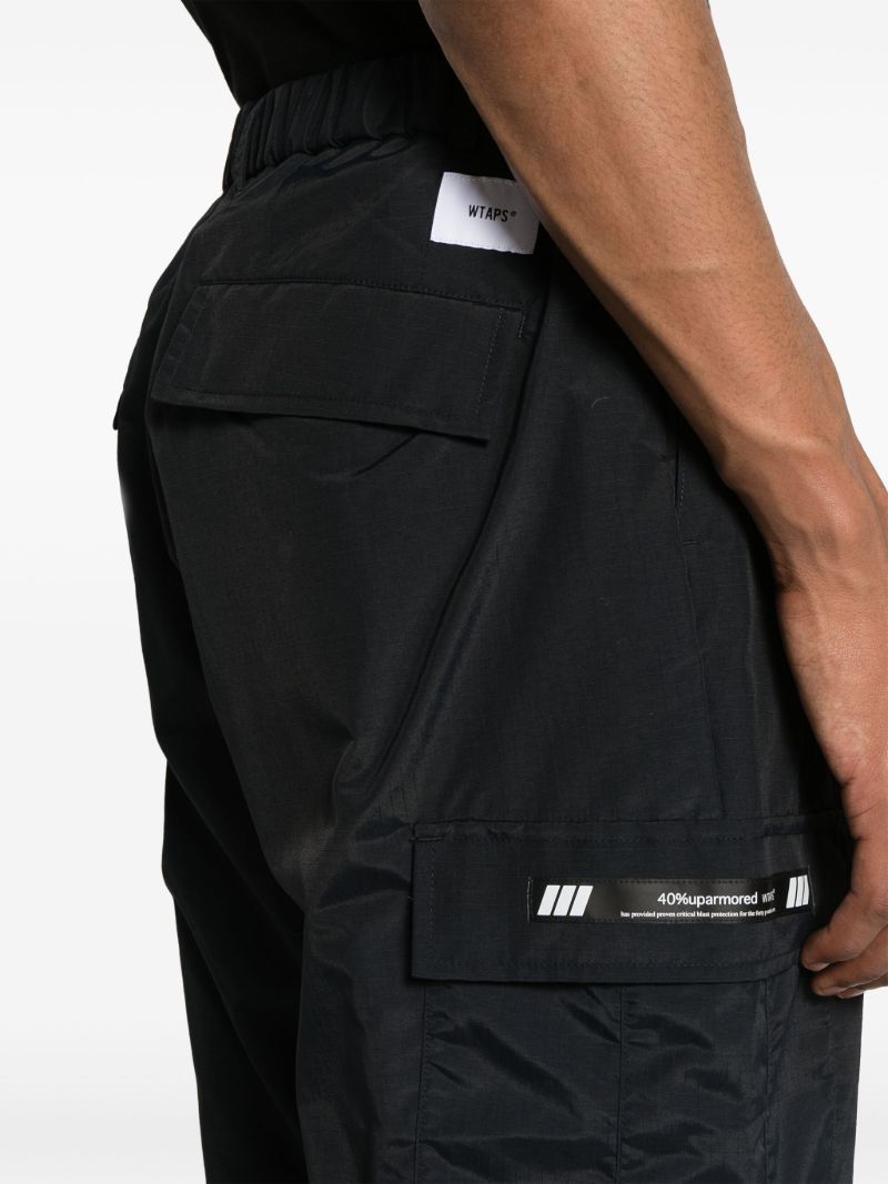 Black Tapered-leg Ripstop Trousers