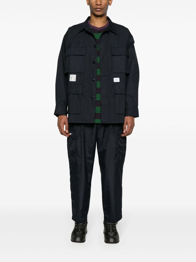 Black Tapered-leg Ripstop Trousers