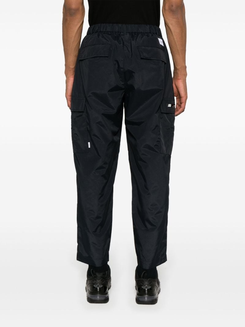 Black Tapered-leg Ripstop Trousers