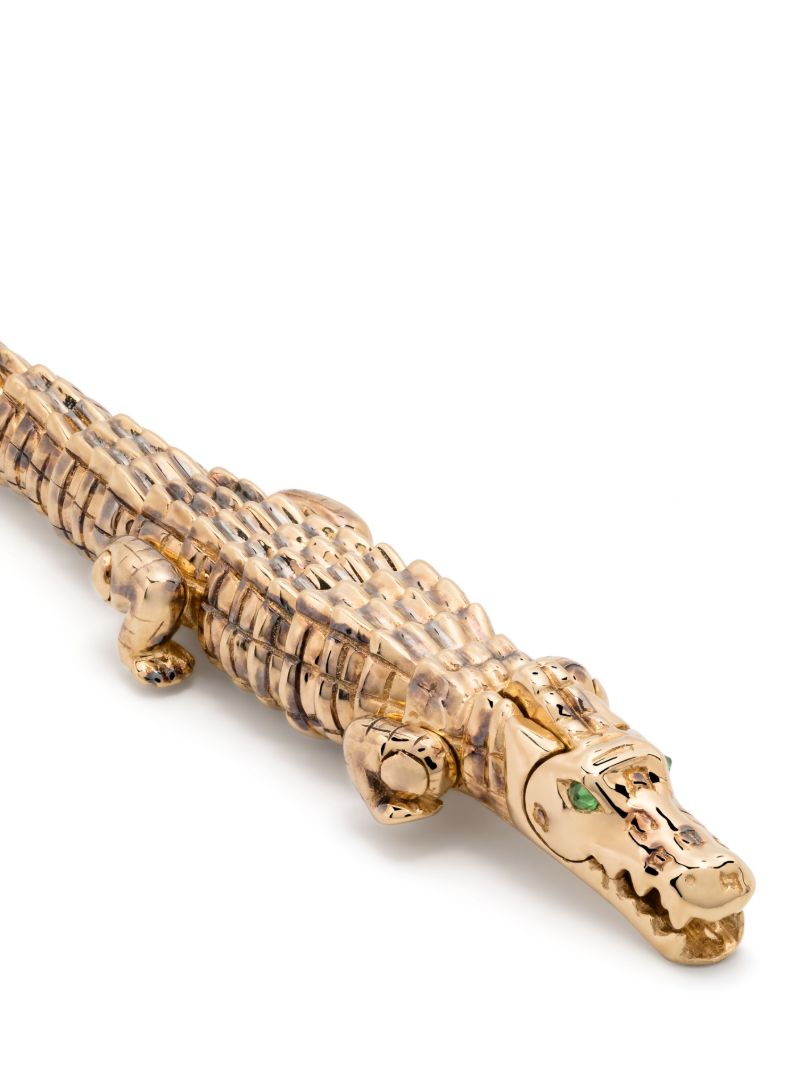 18k Yellow Gold Alligator Wrap Tsavorite Bracelet