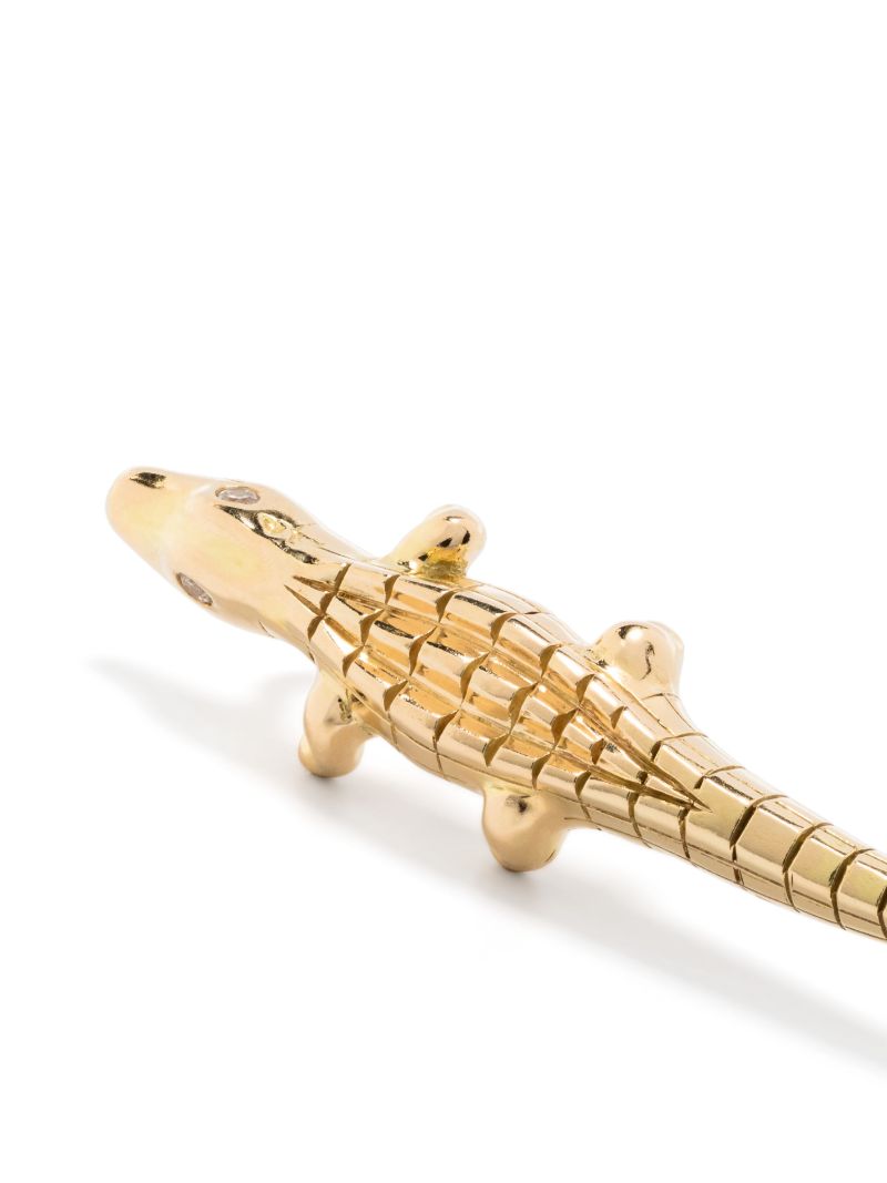 18k Yellow Gold Alligator Ear Climber Diamond Earring