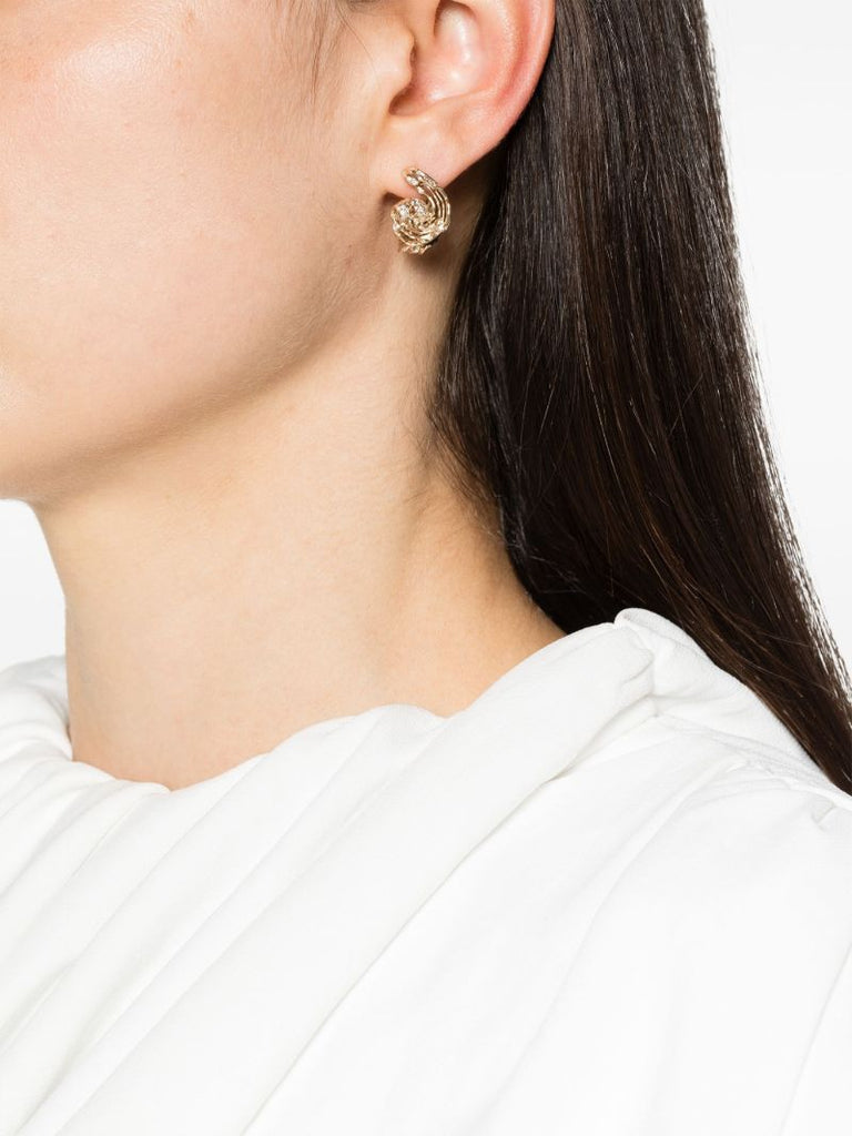 18k Yellow Gold Twist Diamond Earrings