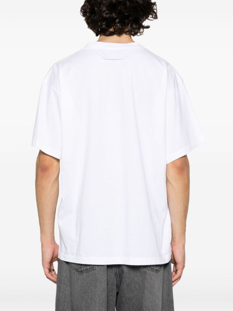 White Numbers-print Cotton T-shirt