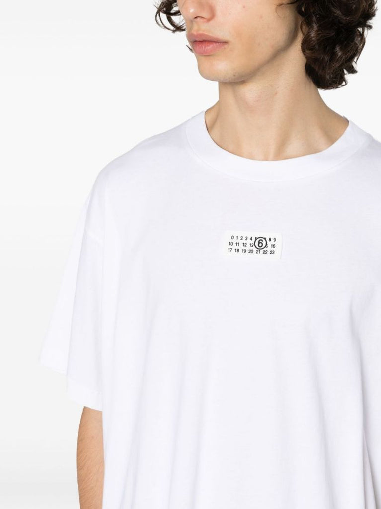 White Numbers-print Cotton T-shirt