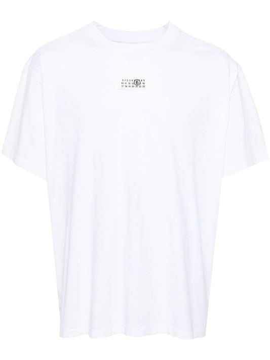White Numbers-print Cotton T-shirt