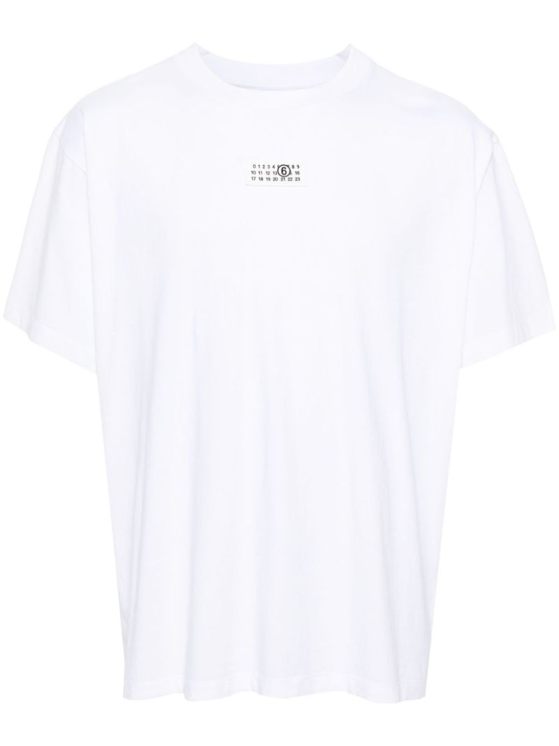White Numbers-print Cotton T-shirt