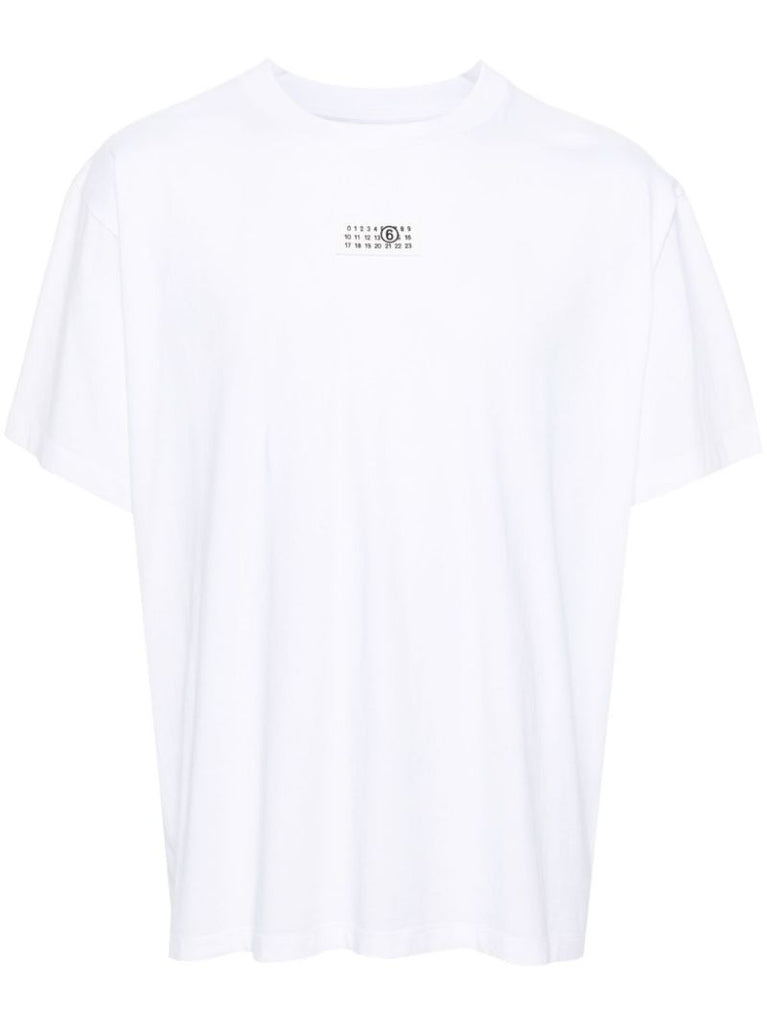 White Numbers-print Cotton T-shirt