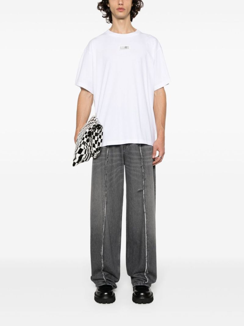 White Numbers-print Cotton T-shirt
