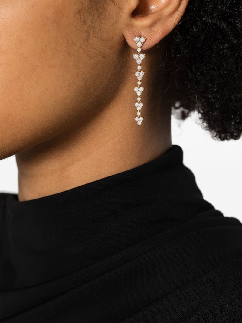 18k Yellow Gold Triangle Eternity Diamond Earrings