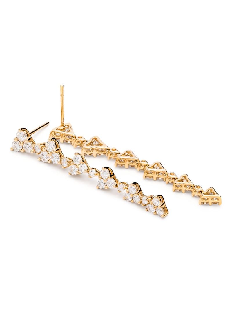18k Yellow Gold Triangle Eternity Diamond Earrings