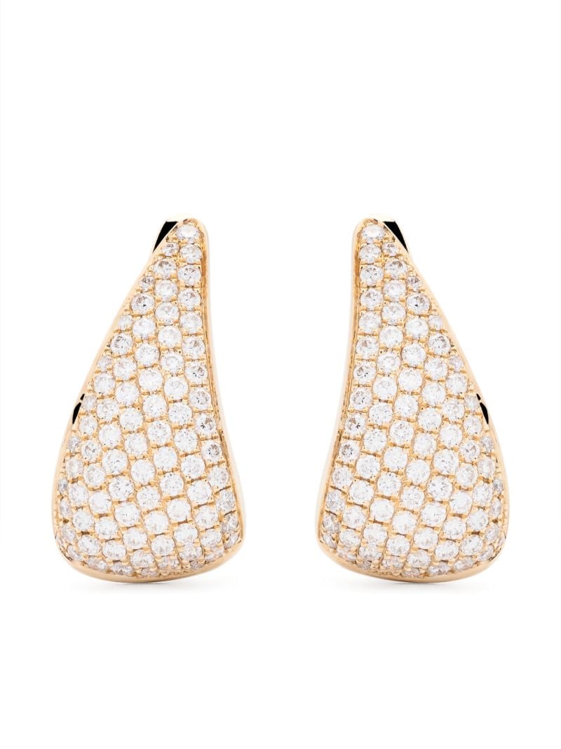 18k Yellow Gold Diamond Huggie-hoop Earrings