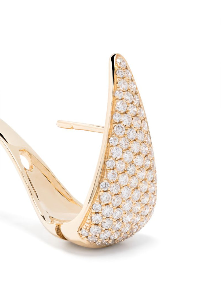 18k Yellow Gold Diamond Huggie-hoop Earrings